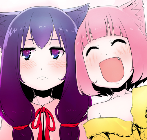 moeko and nyamu nyamu (original and 1 more) drawn by aoki_shin