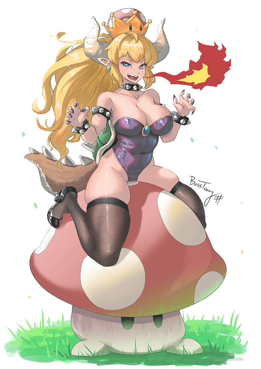bowsette (mario and 1 more) drawn by bosstseng