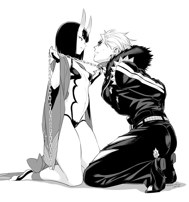 shuten douji and sakata kintoki (fate and 1 more) drawn by shiromako