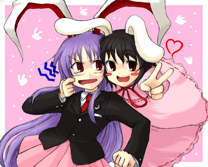 reisen udongein inaba and inaba tewi (touhou) drawn by kugelschreiber
