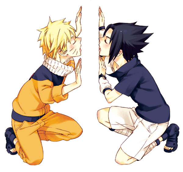 uzumaki naruto and uchiha sasuke (naruto) drawn by hoshino_lily