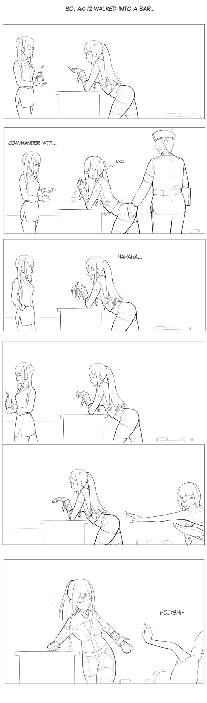 ak-12, commander, m16a1, and jill stingray (girls' frontline and 1 more) drawn by 7n39