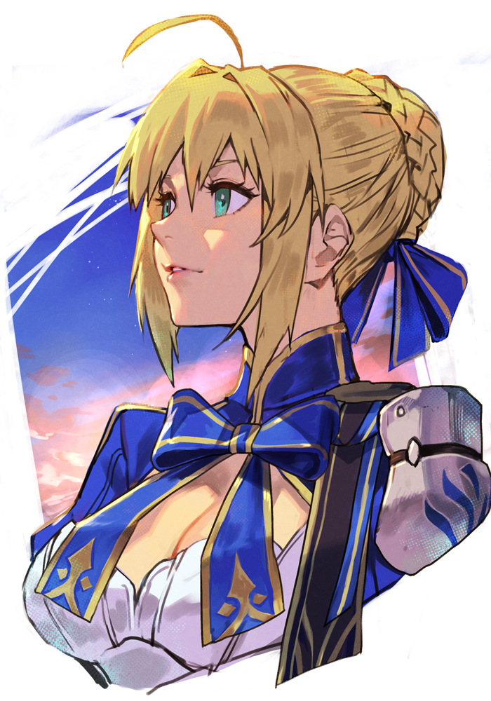 artoria pendragon and saber (fate and 3 more) drawn by hungry_clicker