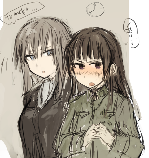 anabuki tomoko and elizabeth f. beurling (world witches series and 1 more) drawn by ohashi_(hashidate)