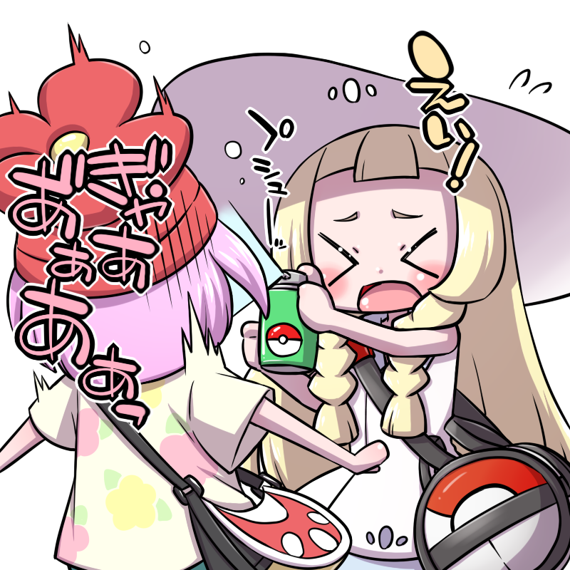 lillie and selene (pokemon and 1 more) drawn by hanya_(hanya_yashiki)