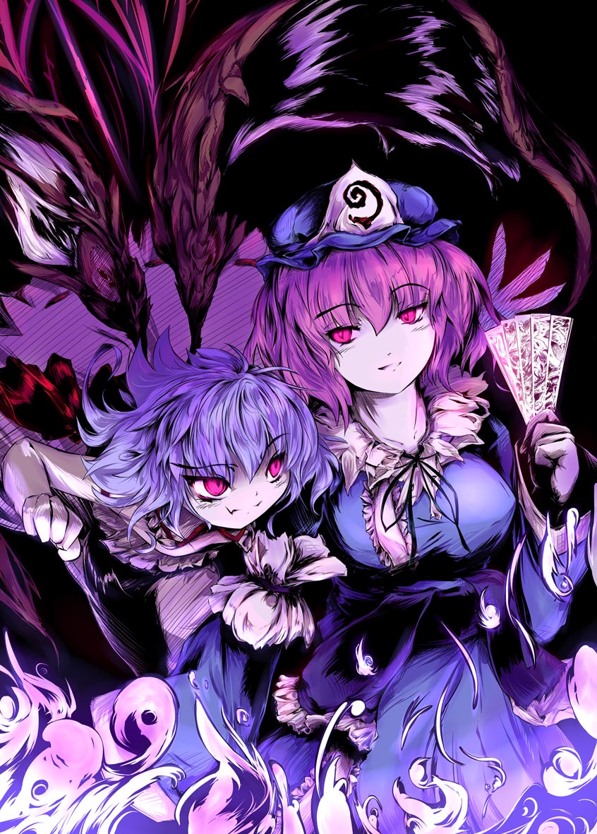 remilia scarlet and saigyouji yuyuko (touhou) drawn by nine_(suifla)