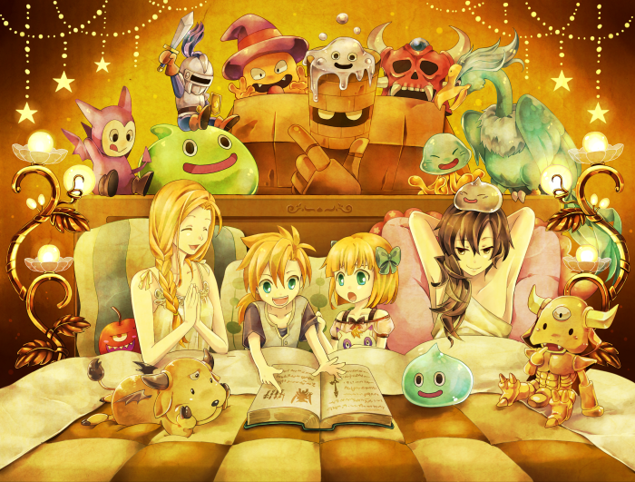 slime, bianca, hero, hero's daughter, healslime, and 8 more (dragon quest and 1 more) drawn by md230101