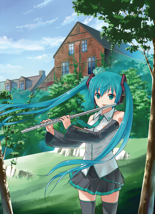 hatsune miku (vocaloid) drawn by kakuno