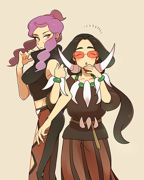 malva and drasna (pokemon and 1 more) drawn by denbaa