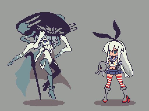 shimakaze, rensouhou-chan, and wo-class aircraft carrier (kantai collection) drawn by sakuemon