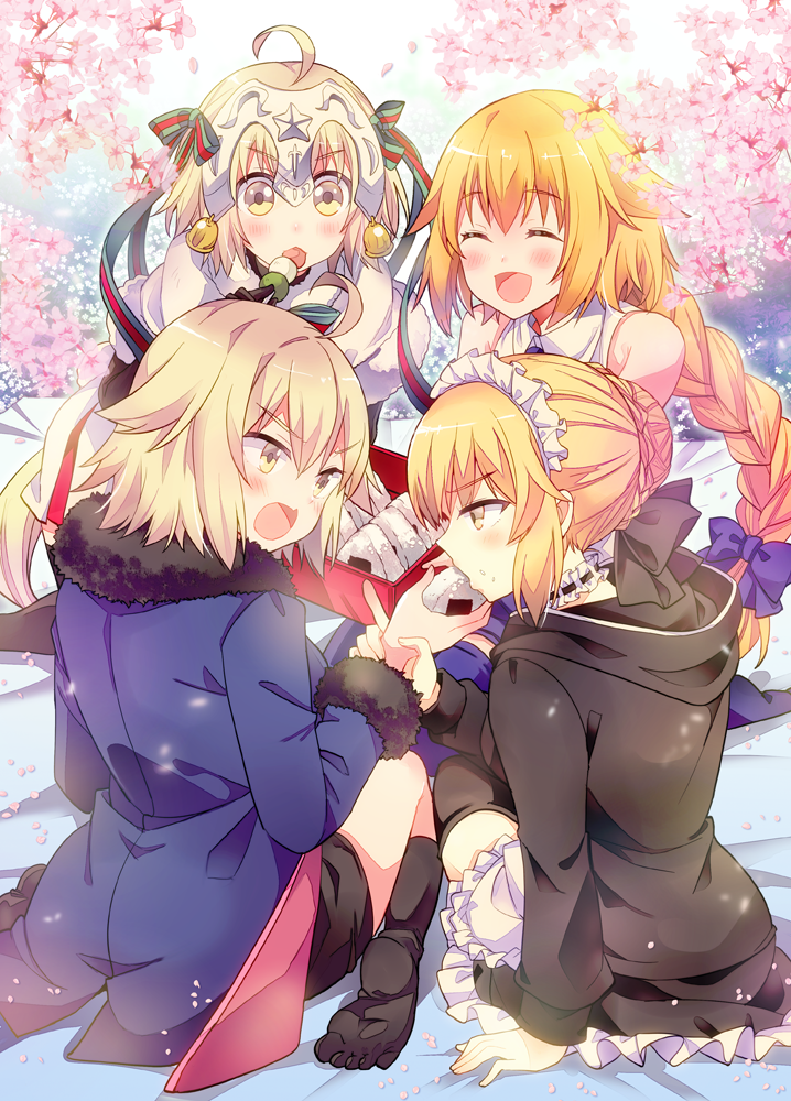 artoria pendragon, jeanne d'arc alter, jeanne d'arc, saber alter, and jeanne d'arc alter santa lily (fate and 1 more) drawn by takitarou