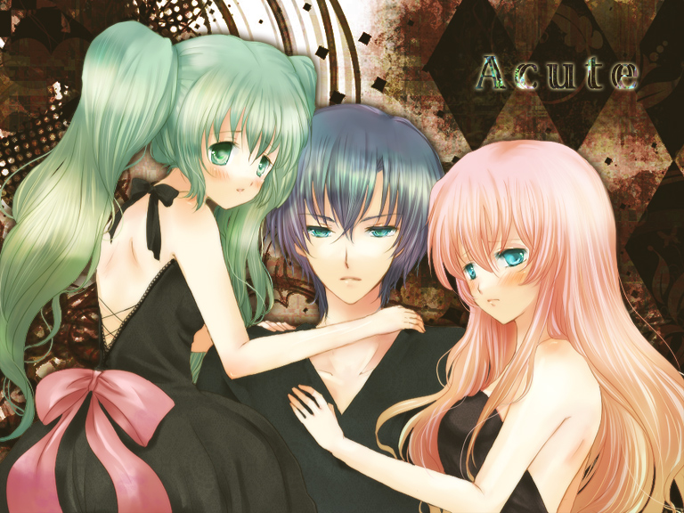 hatsune miku, megurine luka, and kaito (vocaloid and 1 more) drawn by aoyama_homare