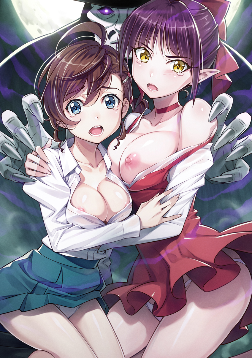 nekomusume and inuyama mana (gegege no kitarou) drawn by ikeda_yasuhiro