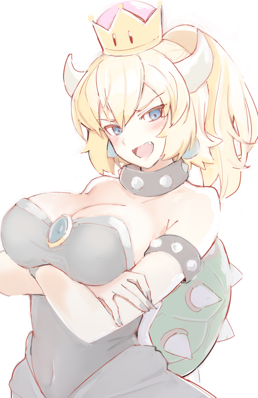 bowsette (mario and 1 more) drawn by mobu