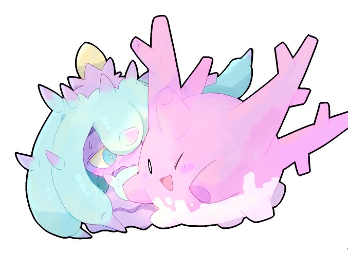 corsola and mareanie (pokemon) drawn by winter939