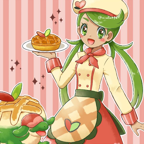 appletun and mallow (pokemon and 1 more) drawn by aimi_(aimia492)