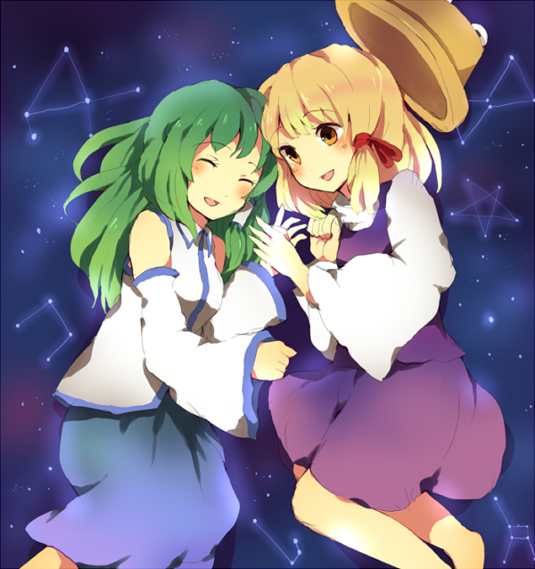 kochiya sanae and moriya suwako (touhou) drawn by konoka