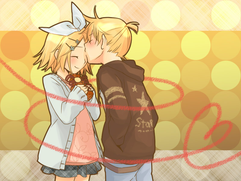 kagamine rin and kagamine len (vocaloid) drawn by junji