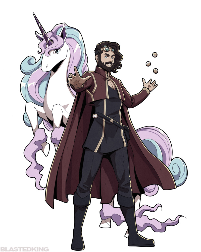 galarian rapidash and zargothrax (pokemon and 1 more) drawn by blastedking