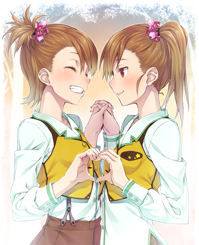 futami mami and futami ami (idolmaster) drawn by nanaran