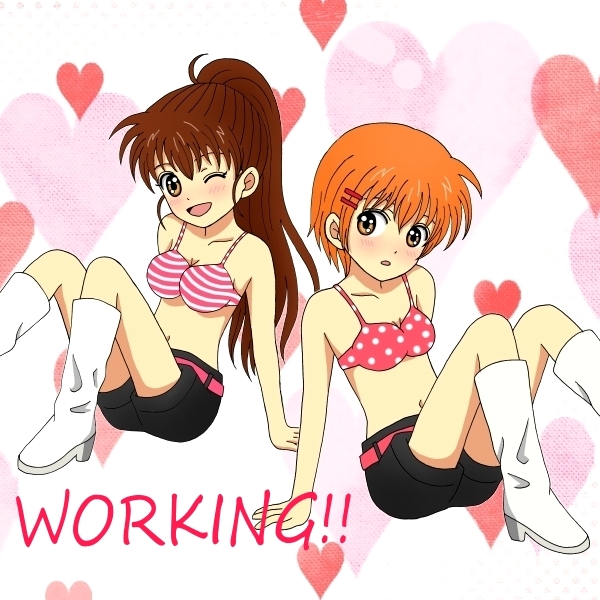 taneshima popura and inami mahiru (working!!) drawn by toki_(andante)