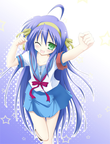 suzumiya haruhi, izumi konata, and hirano aya (suzumiya haruhi no yuuutsu and 1 more)
