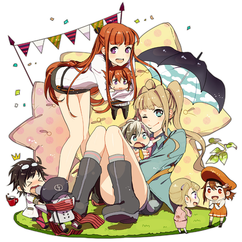 jude mathis, ludger will kresnik, elle mel martha, arca, lal mel martha, and 3 more (tales of and 4 more) drawn by houhou_(black_lack)