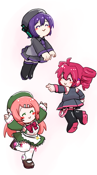 kasane teto, utane uta, and momone momo (utau) drawn by saruyama_ushirou