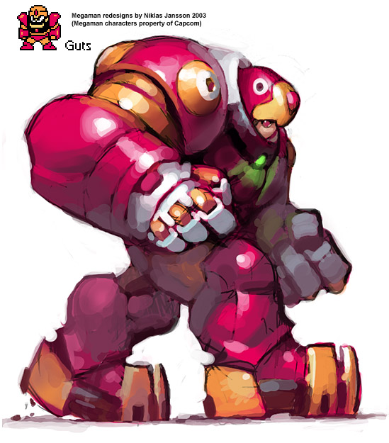 guts man (mega man and 1 more) drawn by arne_(android_arts)