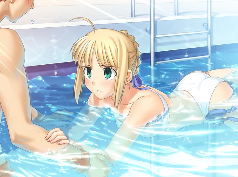 artoria pendragon, saber, and emiya shirou (fate and 1 more) drawn by takeuchi_takashi
