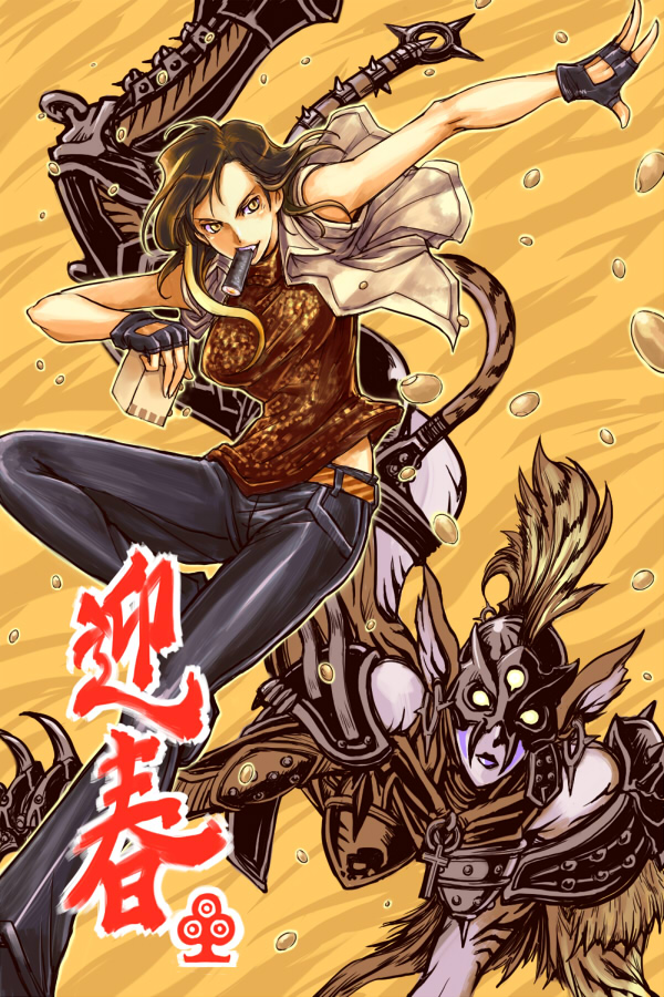 jo hikaru and tiger undead (kamen rider and 1 more) drawn by akihidekawa_kobaya