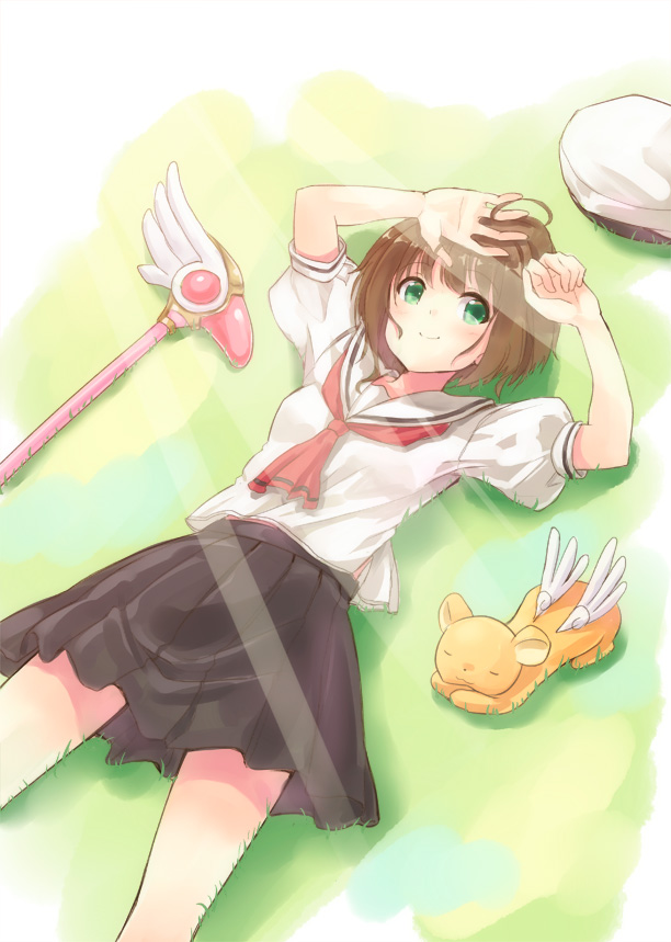 kinomoto sakura and kero (cardcaptor sakura) drawn by hyuuga_azuri