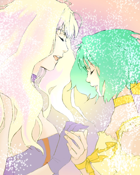 sheryl nome and ranka lee (macross and 1 more) drawn by koma_kiri_aoko