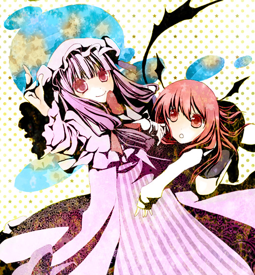 patchouli knowledge and koakuma (touhou) drawn by umebayashi_saki
