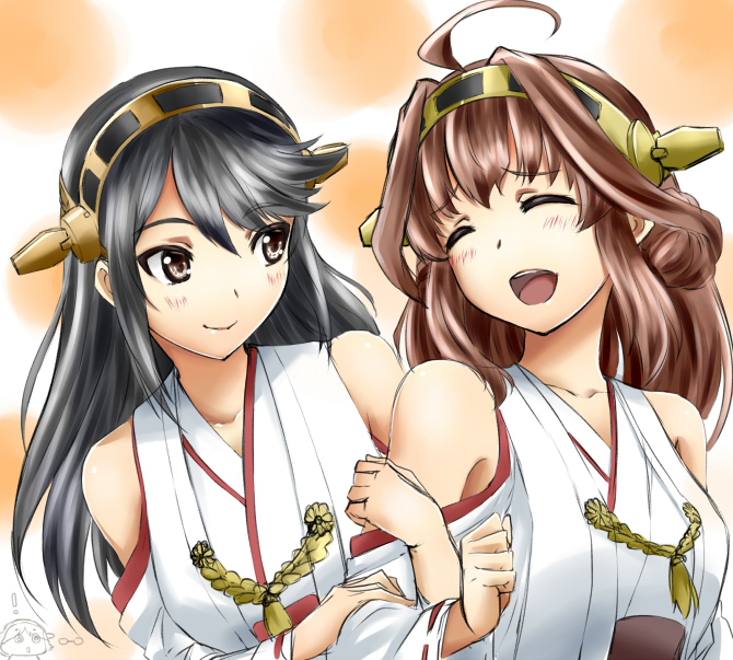 kongou and haruna (kantai collection) drawn by ishii_hisao