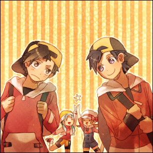 ethan, lyra, and kris (pokemon and 2 more) drawn by stone_(shirokanipe_ranran)