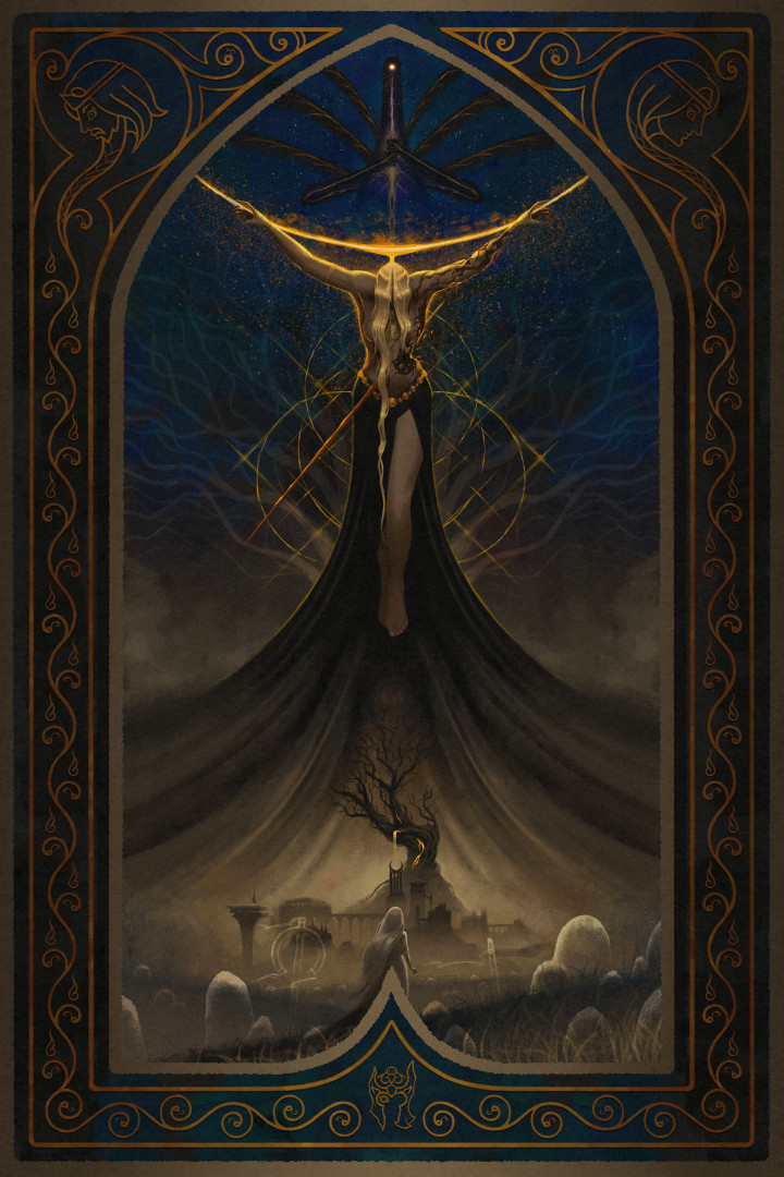 miquella, queen marika the eternal, messmer the impaler, radagon of the golden order, godfrey first elden lord, and 1 more (elden ring and 1 more) drawn by tyranosaure