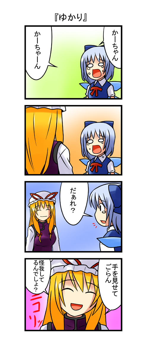 cirno and yakumo yukari (touhou) drawn by nishi_koutarou