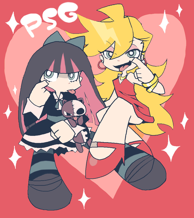 stocking, panty, and honekoneko (panty & stocking with garterbelt) drawn by sanjiro_(tenshin_anman)