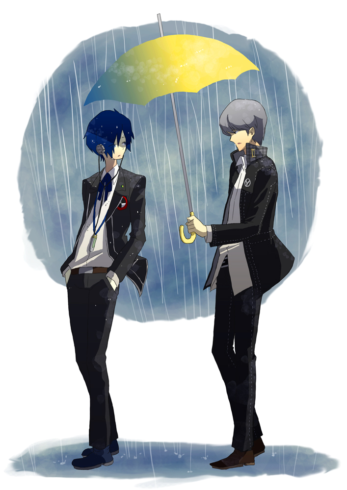 narukami yu and yuuki makoto (persona and 2 more) drawn by hosuke