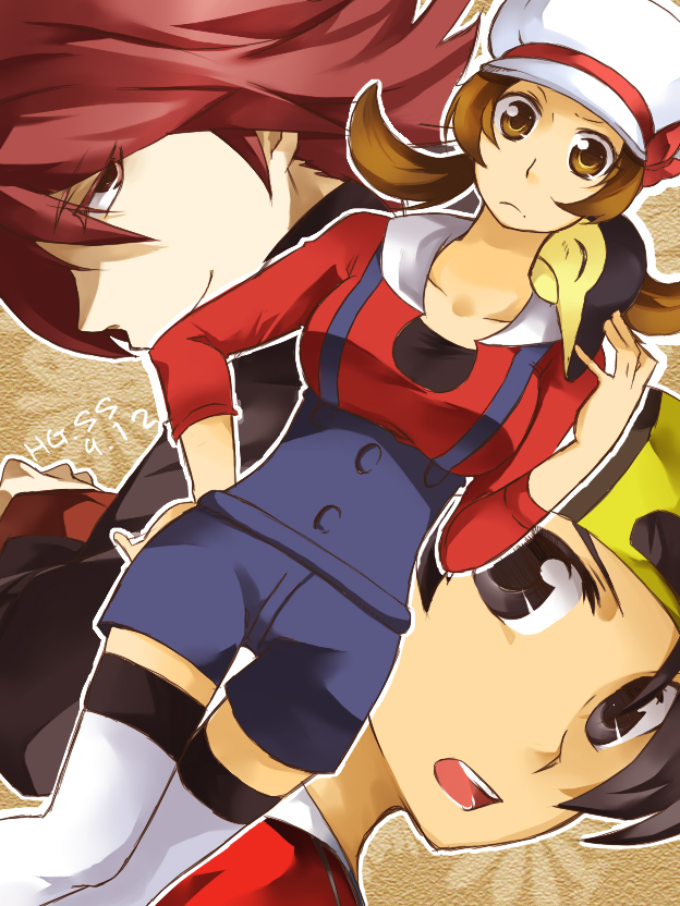 ethan, lyra, silver, and cyndaquil (pokemon and 1 more) drawn by ero-dayuu