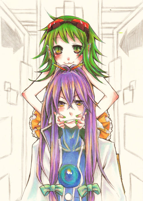 gumi and kamui gakupo (vocaloid) drawn by kaze_yaku