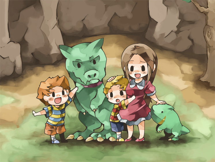 lucas, claus, and hinawa (mother and 1 more) drawn by chachi_(azuzu)