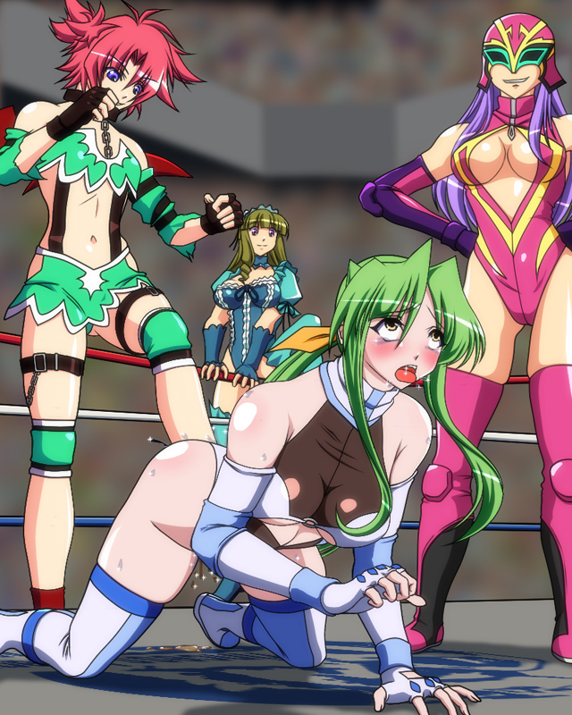 sakurai chisato, oozora migiri, succubus manabe, and sa-ki (wrestle angels and 2 more) drawn by noppo-san