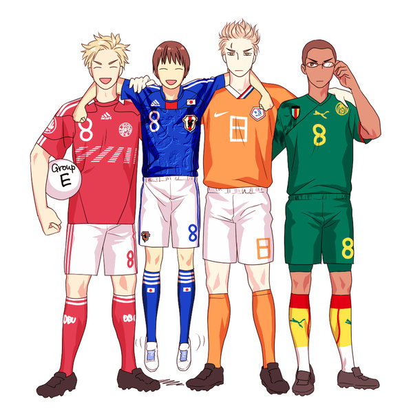 japan, netherlands, denmark, and cameroon (axis powers hetalia and 2 more)