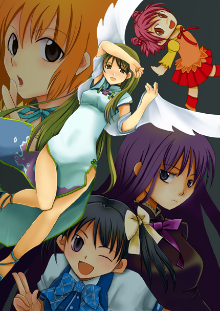 komachi tsugumi, matsunaga sara, yagami coco, akanegasaki sora, and tanaka yubiseiakikana (ever 17) drawn by okane