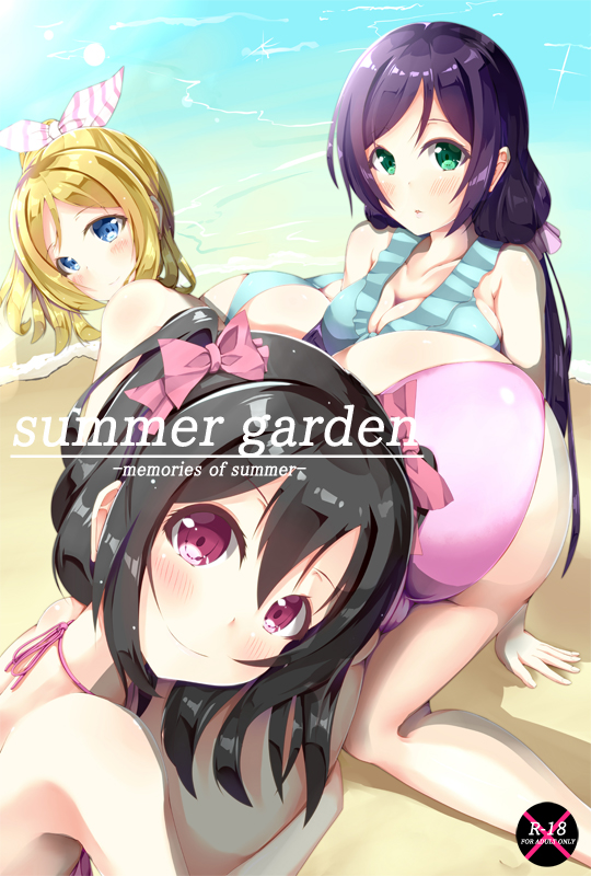 tojo nozomi, yazawa nico, and ayase eli (love live! and 1 more) drawn by kasappi