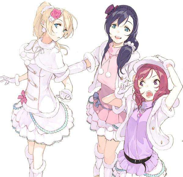 nishikino maki, tojo nozomi, and ayase eli (love live! and 1 more) drawn by pako_(pakosun)