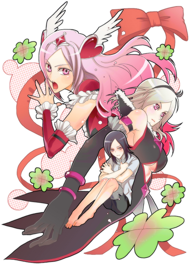 higashi setsuna, eas, and cure passion (precure and 1 more) drawn by chobihige