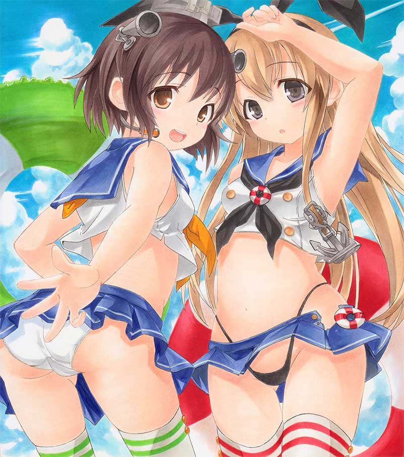 shimakaze and yukikaze (kantai collection) drawn by yukitsuki_kokoro